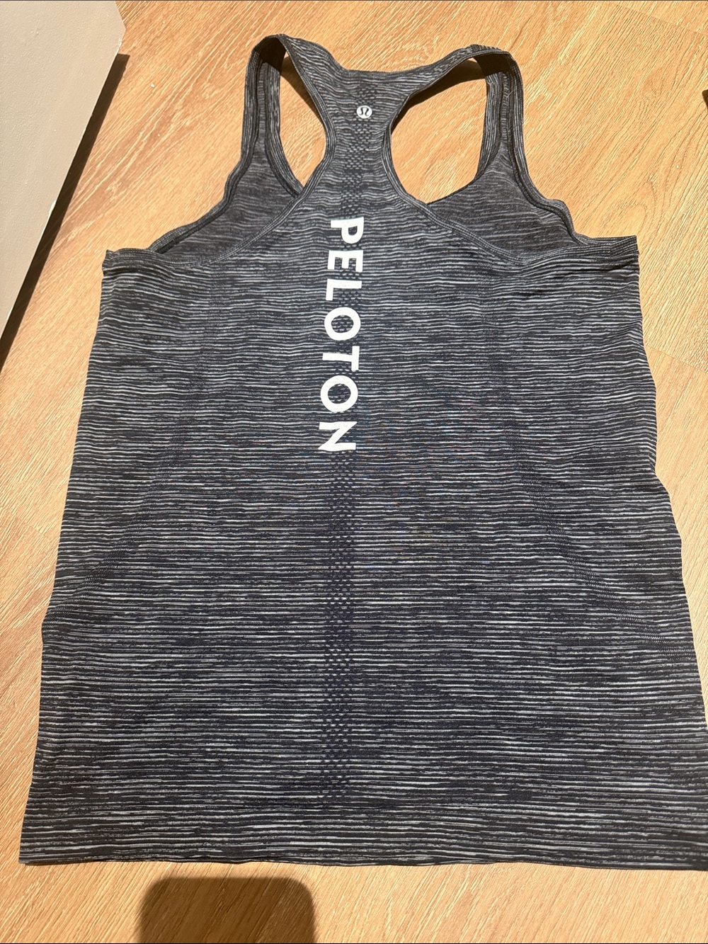 Peloton Women's Charcoal Heather Racerback Tank with Vertical Logo